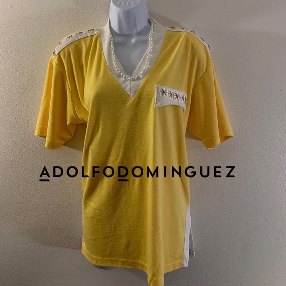 Adolfo Tops - Adolfo Epaulets Beaded Blouse Large Vintage